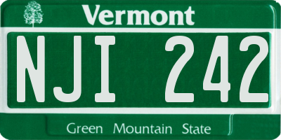 VT license plate NJI242