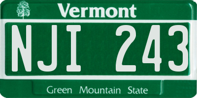 VT license plate NJI243