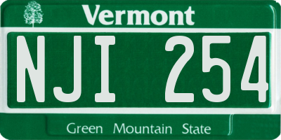 VT license plate NJI254