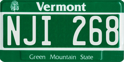VT license plate NJI268