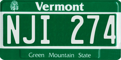 VT license plate NJI274