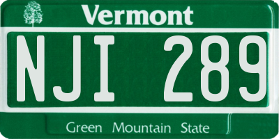 VT license plate NJI289