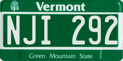 VT license plate NJI292