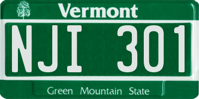 VT license plate NJI301