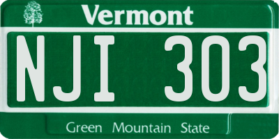 VT license plate NJI303