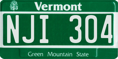 VT license plate NJI304