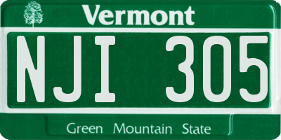 VT license plate NJI305