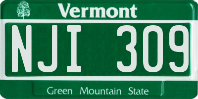 VT license plate NJI309