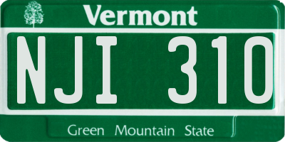VT license plate NJI310