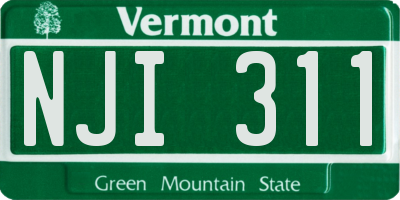 VT license plate NJI311