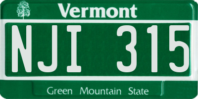 VT license plate NJI315