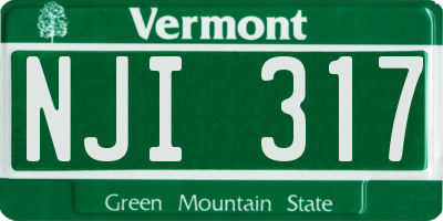 VT license plate NJI317