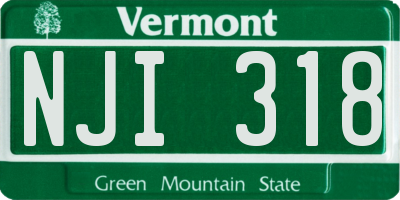 VT license plate NJI318