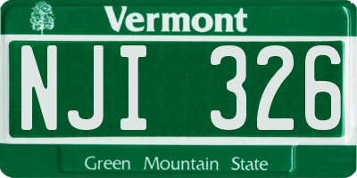 VT license plate NJI326