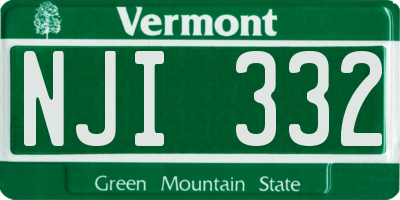 VT license plate NJI332