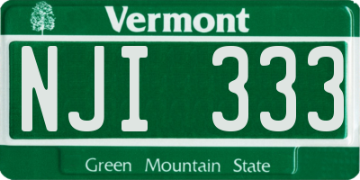 VT license plate NJI333