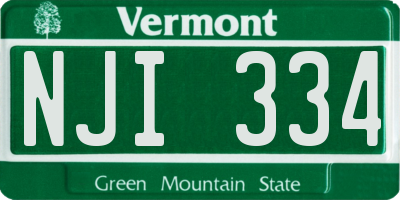 VT license plate NJI334