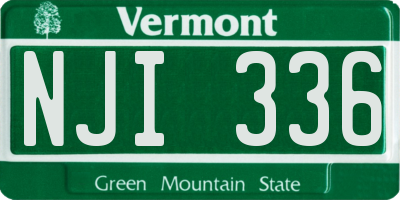 VT license plate NJI336