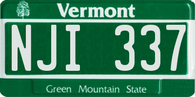 VT license plate NJI337