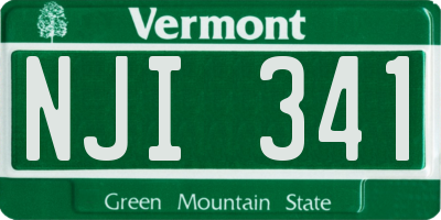 VT license plate NJI341