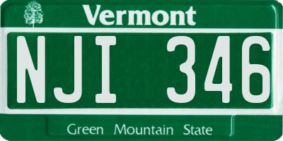 VT license plate NJI346