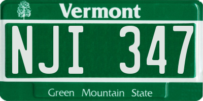 VT license plate NJI347