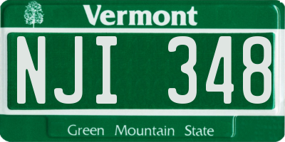 VT license plate NJI348