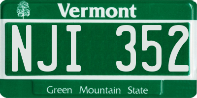 VT license plate NJI352