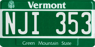 VT license plate NJI353