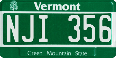 VT license plate NJI356