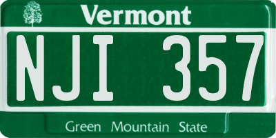 VT license plate NJI357