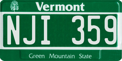 VT license plate NJI359