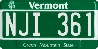 VT license plate NJI361