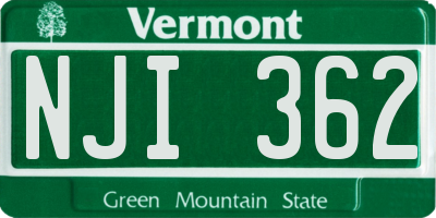 VT license plate NJI362