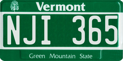 VT license plate NJI365