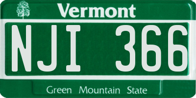VT license plate NJI366