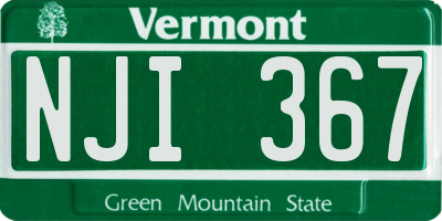 VT license plate NJI367