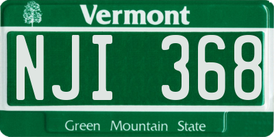 VT license plate NJI368