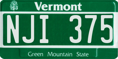 VT license plate NJI375