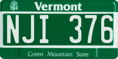 VT license plate NJI376