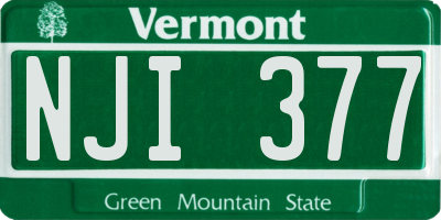 VT license plate NJI377