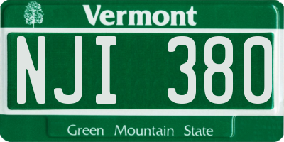 VT license plate NJI380