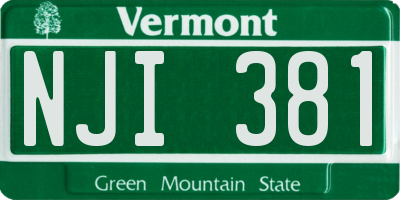 VT license plate NJI381
