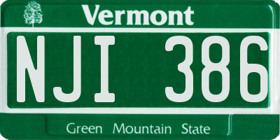VT license plate NJI386