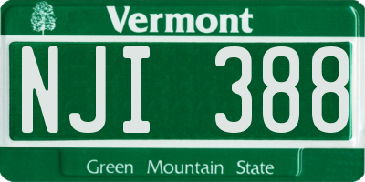 VT license plate NJI388