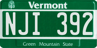VT license plate NJI392