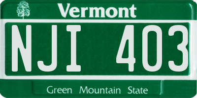 VT license plate NJI403