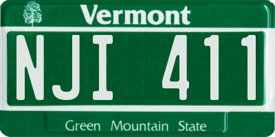 VT license plate NJI411