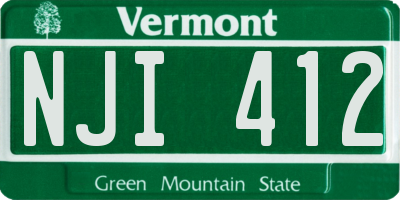 VT license plate NJI412