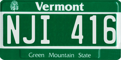 VT license plate NJI416
